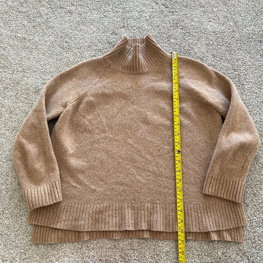 Ann Taylor Tan Beige Wool & Cashmere Turtleneck Minimalist Chic Sweater Petite L - Picture 10 of 11
